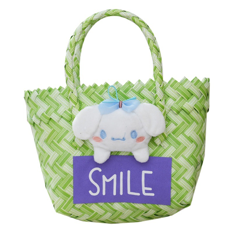 Cartoon Woven Bag Handbag High-End Bridesmaid Gift Bag Woven Vegetable Basket Bag Women's Niche Design Handbag