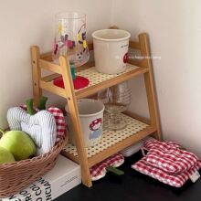 新中式置物架中国风杯架双层桌面杂物水杯宿舍厨房卧室整理架子