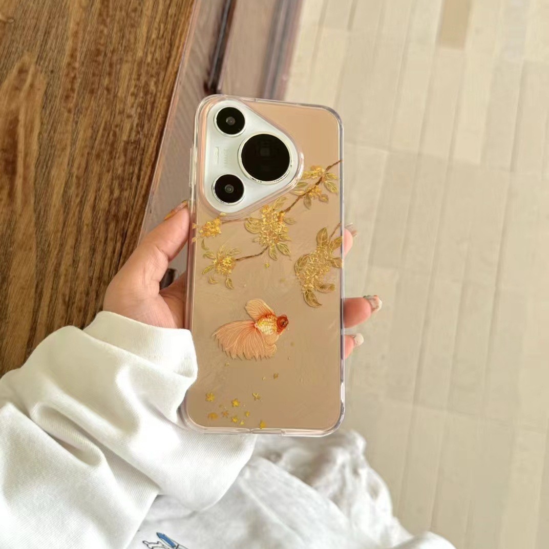 Funda para teléfono móvil estilo chino Osmanthus Little Goldfish iphone16promax/15/16 Funda para teléfono móvil Apple 16 Funda para teléfono móvil 14