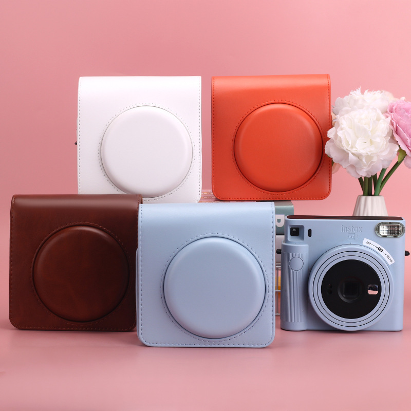 Suitable for Polaroid Square Sq1 Retro Brown Camera Bag, Square Storage Case, Digital Protective Case