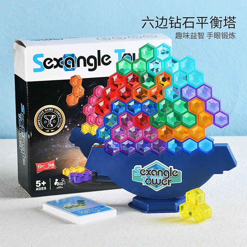 Tower, Jenga, tetris, constructor, toy, fighting board game for double, teaches balance