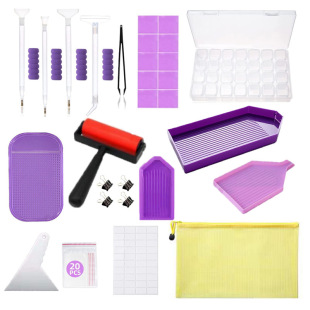 Diamond painting tool DIY purple point drill tool accessories purple mastic open large plate small drill plate tool set