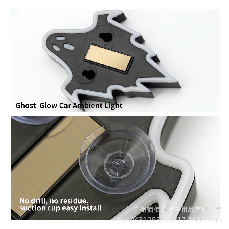 Cross-border solar-powered devil light car-mounted ghost LED ambient light dynamic car window decoration expression warning light