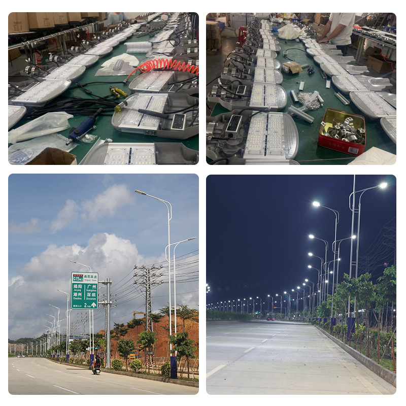 Nueva lámpara de calle de alta potencia transfronteriza al aire libre LED patio Lámpara de La Calle Comunidad Módulo de iluminación solar portalámparas