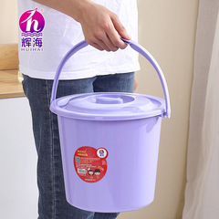 Factory direct sales plastic bucket, portable thickened household outdoor bucket with lid, fishing storage multi-functional bucket