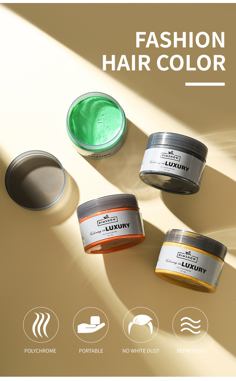 DIMSHOW Disposable colorful Styling Hair wax, natural and colorful, Grandma gray, silver and blue undefined