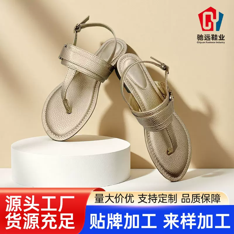 Factory Hot selling Slippers平底夹趾人字拖凉鞋女款罗马凉鞋