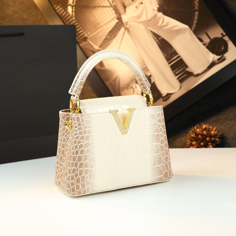 Bolso de cubo 2025 nueva moda moda tendencia bandolera bolso femenino con patrón de cocodrilo bolso de cuero