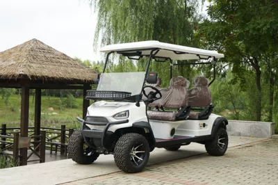 Electric Golf Cart Tourist Elektrikli qolf avtomobilləri - two-rows-of-4-seater-golf-carts