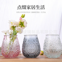欧式手提玻璃花瓶高档网红花篮型鲜花绿植水培瓶客厅玄关装饰摆件