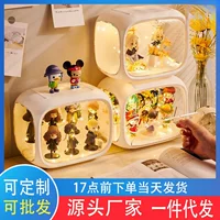 Слепая коробка, новая коробка для хранения фигурок Bubble Mart с подсветкой, настольная подставка, акриловая пластиковая космическая капсула с героями мультфильмов
