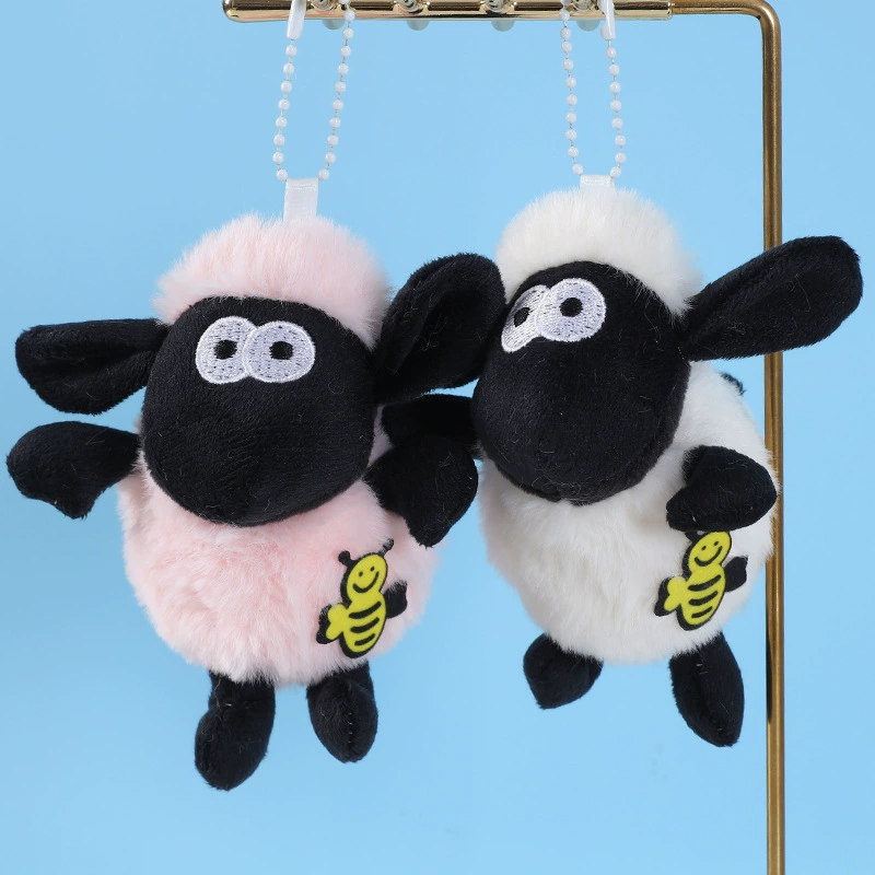 Взрывной звук ягненка плюшевая кукла для ключей мультяшная сумка подвеска четырехдюймовая плюшевая кукла