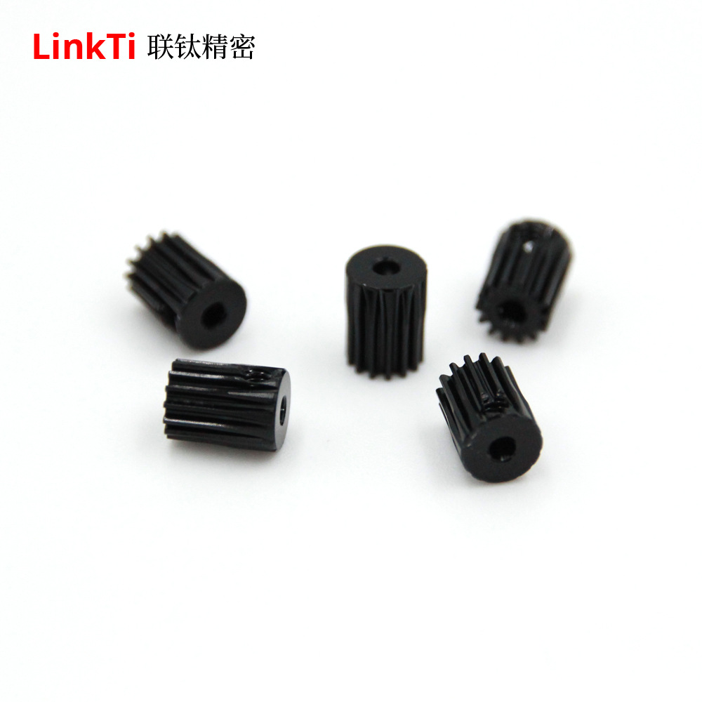小模数马达结构钢0.4模11齿孔径2侧牙M2小直齿轮电机精孔主轴齿轮