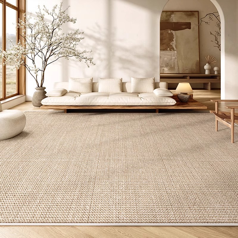 Distribución de la alfombra sala de estar 2025 nuevo estilo wabi-jilwind sofá de color sólido dormitorio tapete desechable impermeable y sin control