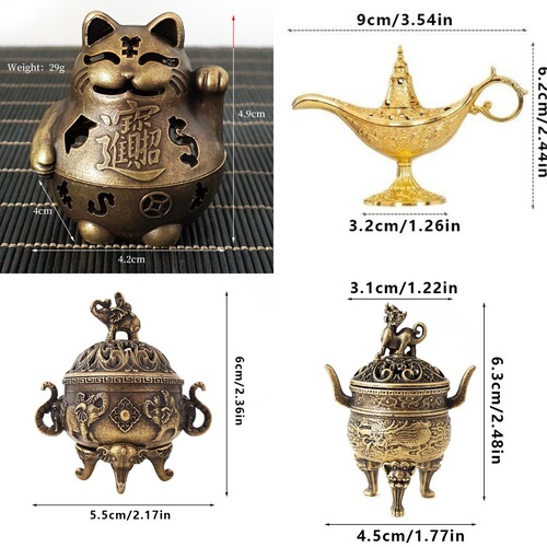 Chinese-style ethnic alloy incense burner, incense burner with line incense, metal decorative gift, indoor high-end, factory