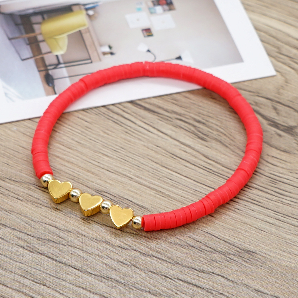 1 Piece Fashion Heart Shape Soft Clay Handmade Unisex Bracelets display picture 1