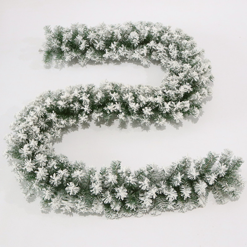 2.7m 植毛クリスマスリース ホテル ショッピングモール バー ドアハンギング PVC製 ホワイトクリスマスデコレーションリース|undefined