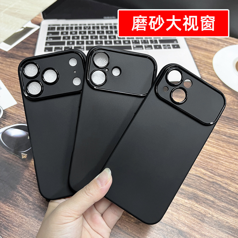 Suitable for Iphone16 Frosted Large Window 17Promax Pure Color 13 Apple 15 Mobile Phone Case Anti-Fall 14 Protective Cover Suitable for Iphone16 Frosted Large Window 17Promax Pure Color 13 Apple 15 Mobile Phone Case Anti-Fall 14 Protective Cover