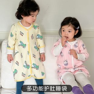 Baby Sleeping Bag Spring and Autumn Pure Cotton Cotton Warm-Keeping Pajamas for Boys and Girls Children's Sleeping Anti-kick Quilt Artifact