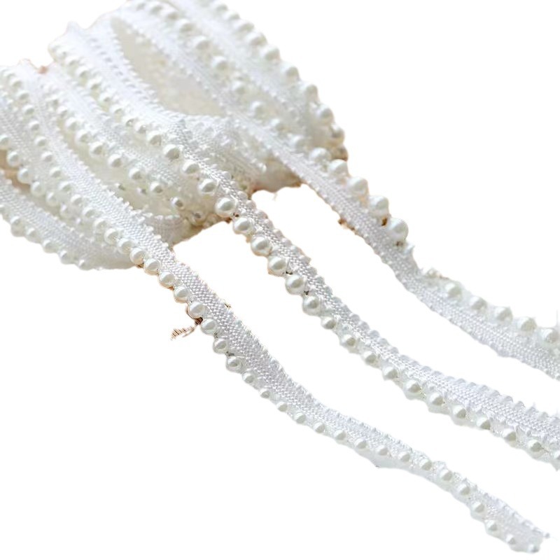 Fabricante en stock estilo coreano Chanel estilo cinta estilo étnico hecho a mano con cuentas encaje ropa DIY accesorios perla encaje