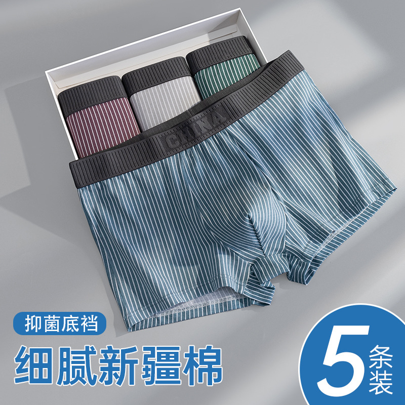 Fábrica directa de pantalones íntimas de hombre transpirables de algodón Xinjiang cortos de ángulo plano cómodos de algodón de lana largo pantalones juveniles