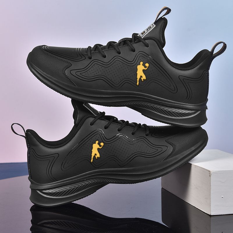 秋冬款正版皮面运动鞋男士防水跑步鞋断码男鞋耐磨防滑休闲鞋减震