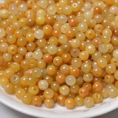 天然の古い黄玉のA商品の玉のDIYは黄龍玉を飾って玉の玉の玉の玉の深い浅はかな色を散らします。