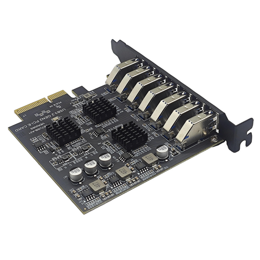 USB3.2��չ��GEN2 7�ڲ��TYPE-A��PCI-E 4X��˶ASM3142 10Gbps