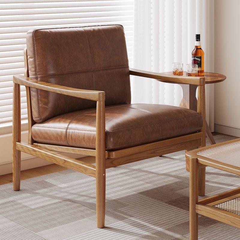 Silla de madera sólida sofá silla casera sala de estar casual sillón retrógrado sillón individual balcón sofá perezoso