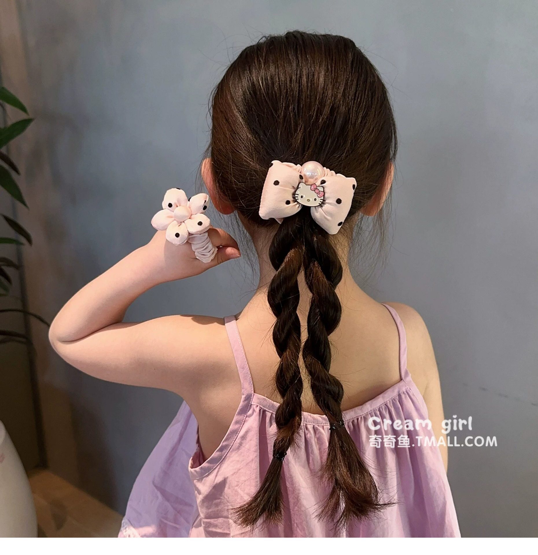 Girls' Apple Puppy Bun Hair Ties, Children's Hair Bands, High Elasticity Hair Ropes, Little Girls' Hair Ties