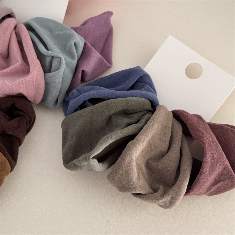 Super soft 4 pieces all-match rubber band hair tie rope simple solid color wide edge high elastic durable hair band hair rope_voghion.com