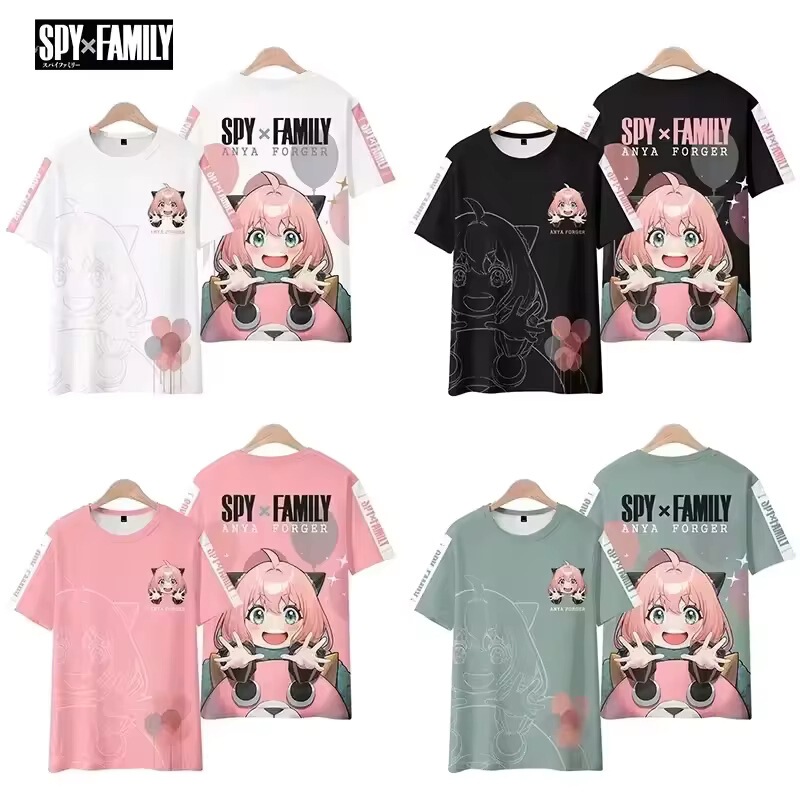 Spy X Family 3D Printed T-Shirt Anime Harajuku Kawaii Girl Anya Boy Cosplay Oversized T-Shirt Spy X Family 3D Printed T-Shirt Anime Harajuku Kawaii Girl Anya Boy Cosplay Oversized T-Shirt