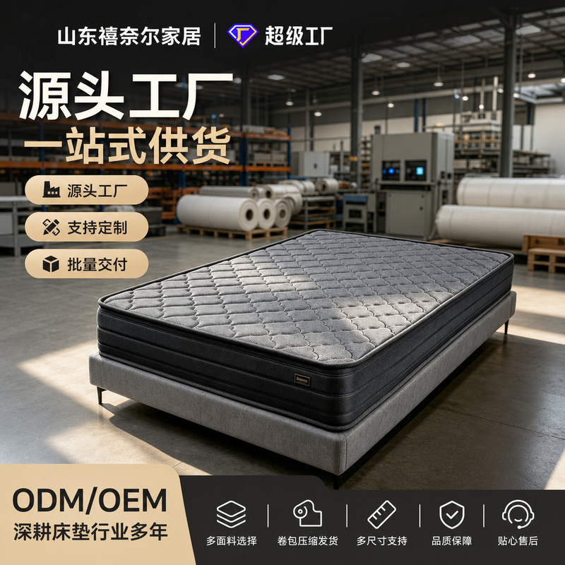 Customized comfortable spine-protecting independent spring mattress for apartments and hotels, medium firmness, roll-pack compressed mattress Customized comfortable spine-protecting independent spring mattress for apartments and hotels, medium firmness, roll-pack compressed mattress