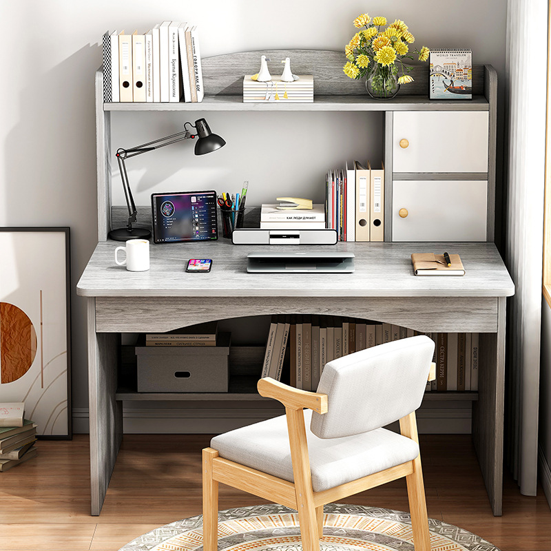 電腦桌台式臥室書桌學生家用書桌小書架一體簡易學習桌椅寫字桌子