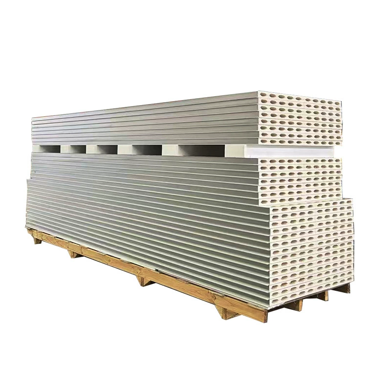 Механически изготовленная плита из оксида магния для перегородок и потолков, огнестойкая и теплоизоляционная, 75-мм толщиной, магниевая сэндвич-панель для изоляции.