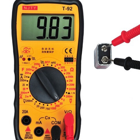 正品天宇T92数字万用表T-92数显万能表自恢复式保险管不怕烧保护