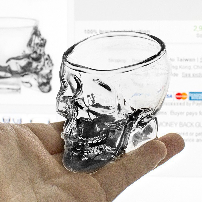 Mxmade creativo cristal cráneo cerveza cráneo taza vino tinto jarra artesanía regalo copa de vino