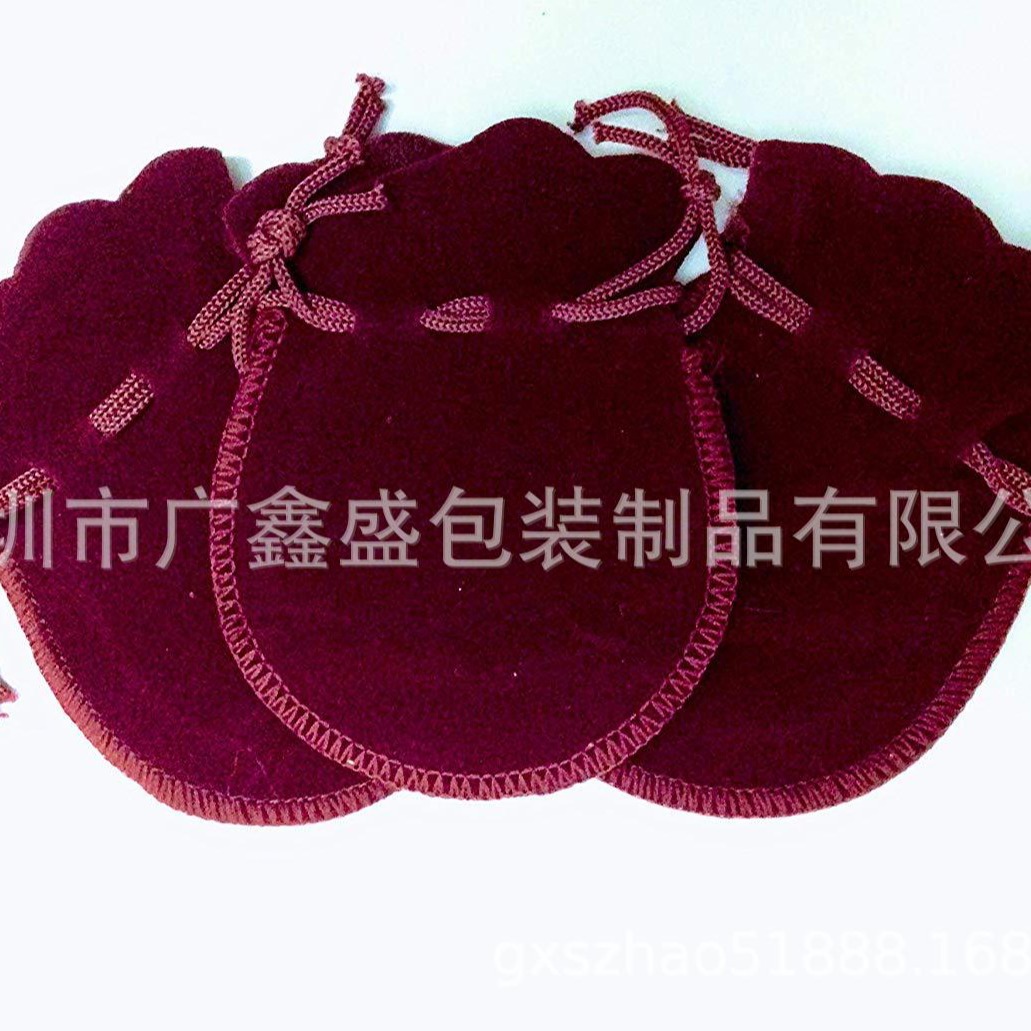 可加印公司LOGO彩色的广告图案出口外销品质缩口丝绒袋天鹅绒布袋