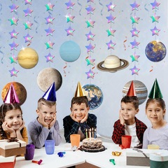 New Space Theme Children's Birthday Party Decoration Garland and Hanging Decorations, Kindergarten Decoration Planet Hangers