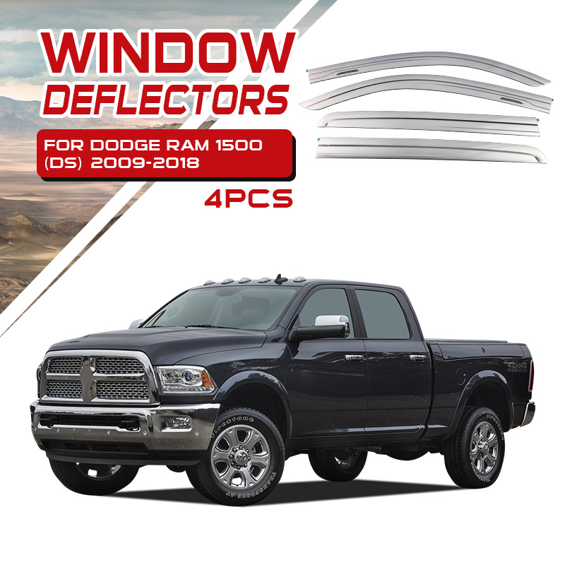 Tenxinrui adecuado para Dodge Ram pickup Truck protector de la lluvia ventana lluvia ceja modificado accesorios de decoración del coche suministros