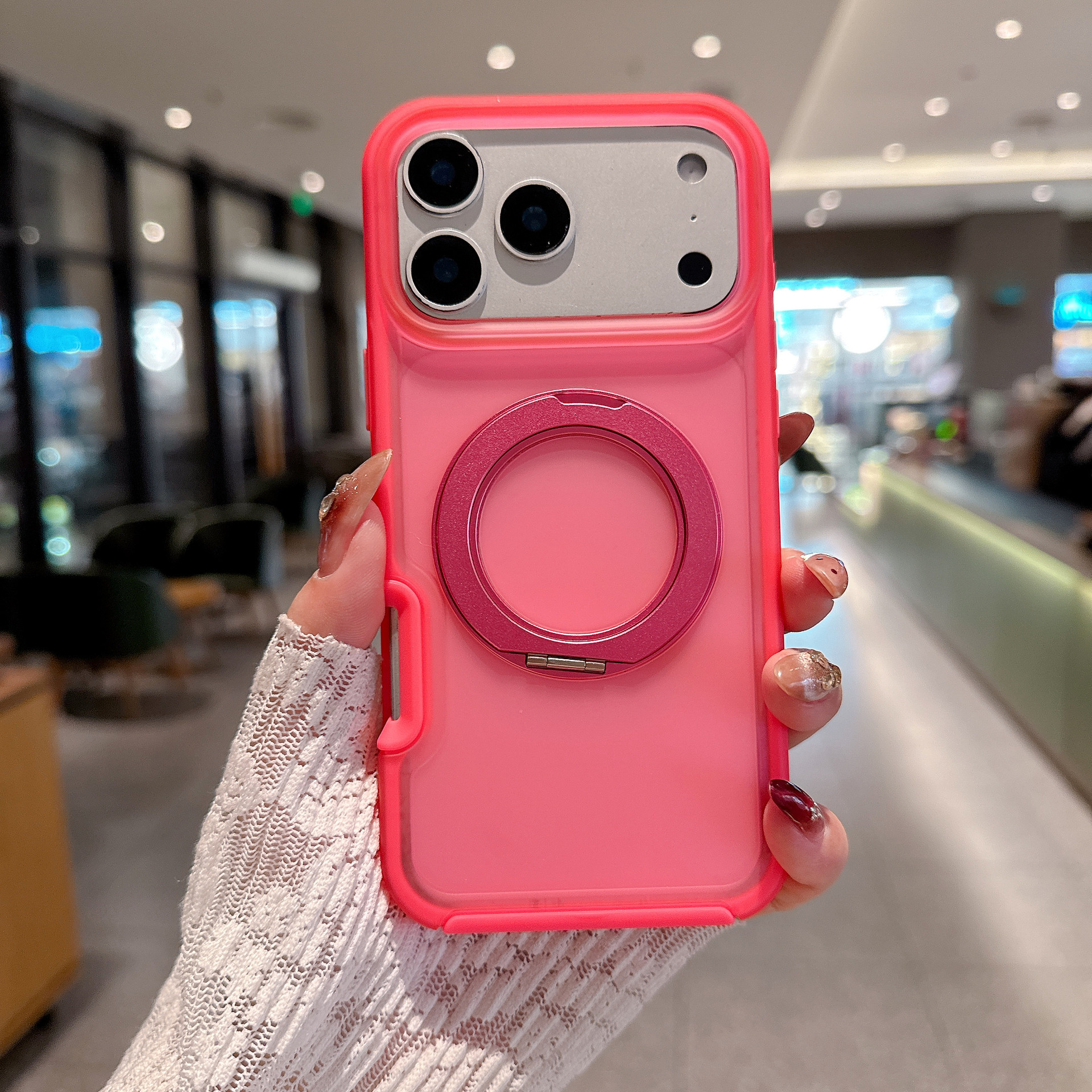 Nuevos productos de explosión transfronteriza adecuados para iPhone17PM 360 soporte grueso de caso de teléfono móvil, piel de caso de teléfono a prueba de caídas