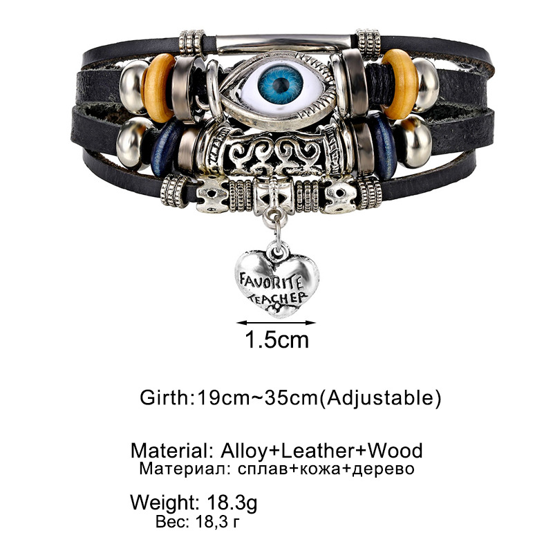 25g Weight Bracelets Classification Street Occasion Pu Leather Material Solid Color Pattern Unisex Gender Layered Design Ethnic Style Style Ethnic Style Solid Color Pu Leather Layered Unisex Bracelets 7