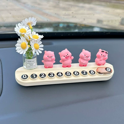 Nömrəli dayanma kartı Aromatherapy Parking Number Plate New Model - white-daisy-4-little-sea-lilies-white-aromatherapy-parking-plate