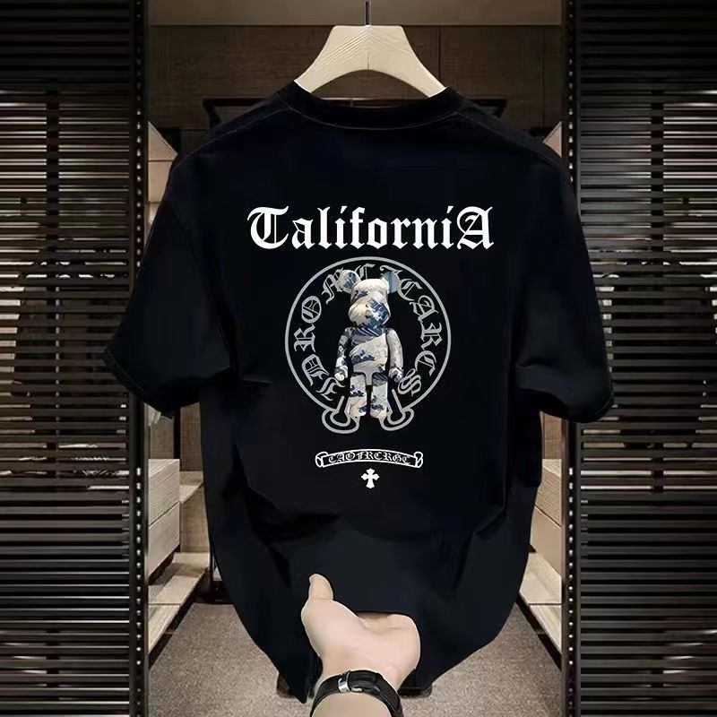 M-8XL Plus Size Short-sleeved T-shirt Summer Heavy Cotton T-shirt Men's Fat Brother Loose Thick Short-sleeved T-shirt