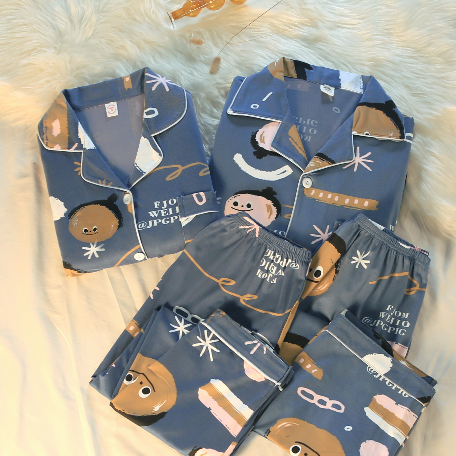 Pijamas de pareja de primavera y otoño de algodón de manga larga delgada para mujer más tamaño 2023 nuevos hombres lindos de verano e invierno para el hogar