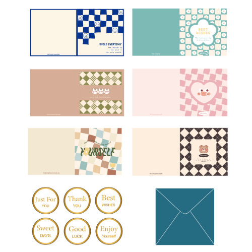 Checkerboard simple greeting card i small fresh creative ns style advanced handwritten birthday wishes diy handmade couple thank you