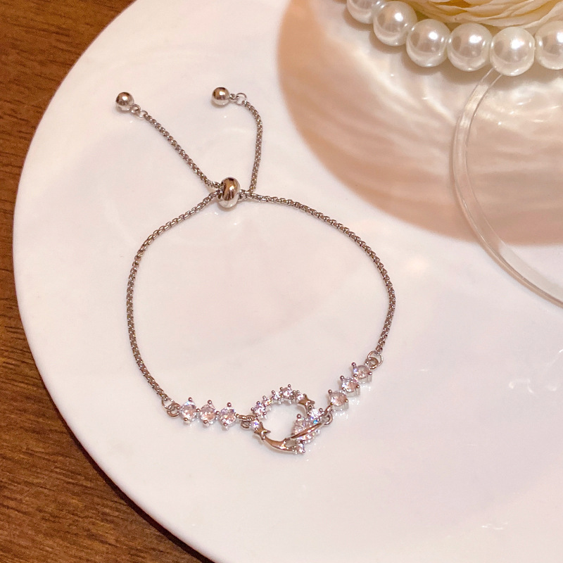 Light Luxury Niche High-End Exquisite Zircon Bracelet Women's Fashion Temperament Design Pull-Out Bracelet Bracelet Wholesale