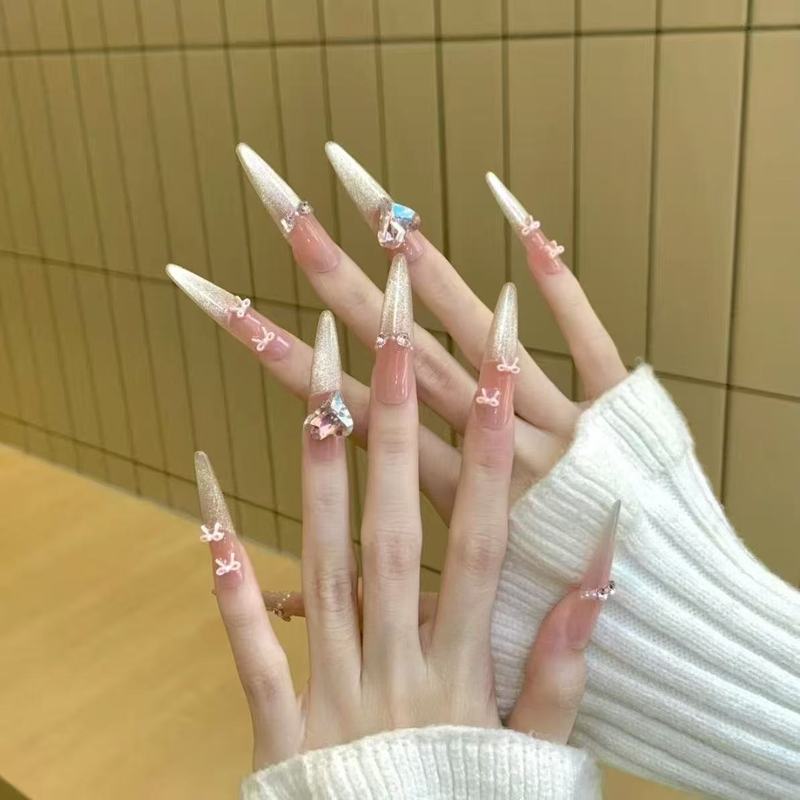 電球キャットアイ純粋な手作りウェアラブルネイルインハイエンドヌードカラーグラデーション純粋な欲望美白オーロラパウダーキャットアイネイルアートステッカー|undefined