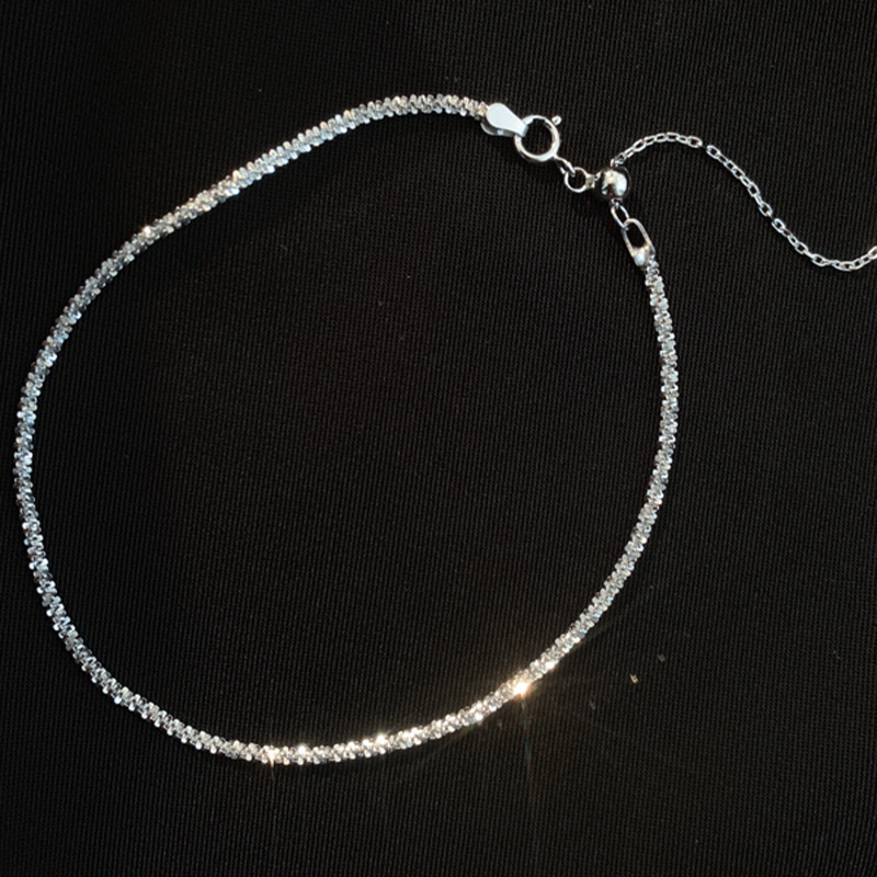 Cielo estrellado nicho 925 tobillos de plata brillante personalidad femenina simple ins frío estilo sexy Mori pie joyería