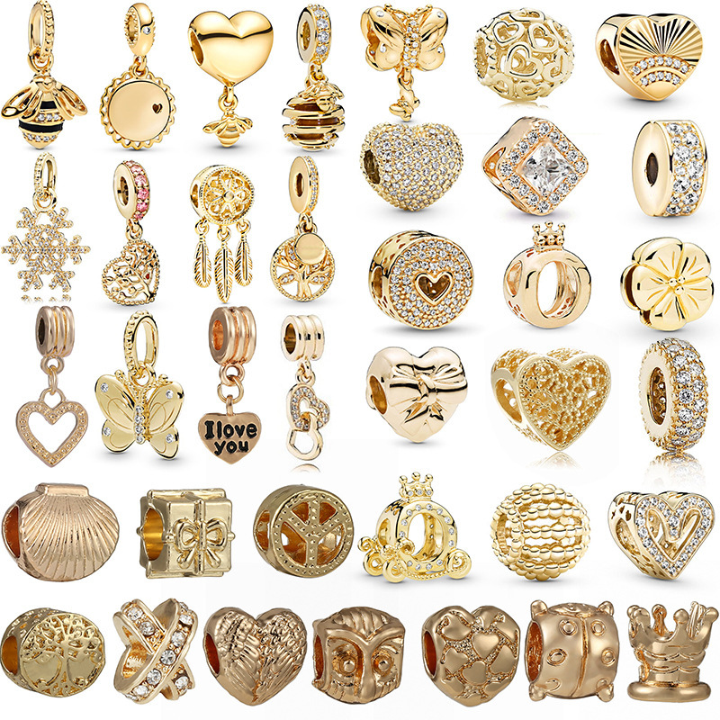 Pandora pendant beads wholesale silver-plated golden bees cross-border pendant manufacturers direct supply DIY pendant accessories Pandora pendant beads wholesale silver-plated golden bees cross-border pendant manufacturers direct supply DIY pendant accessories